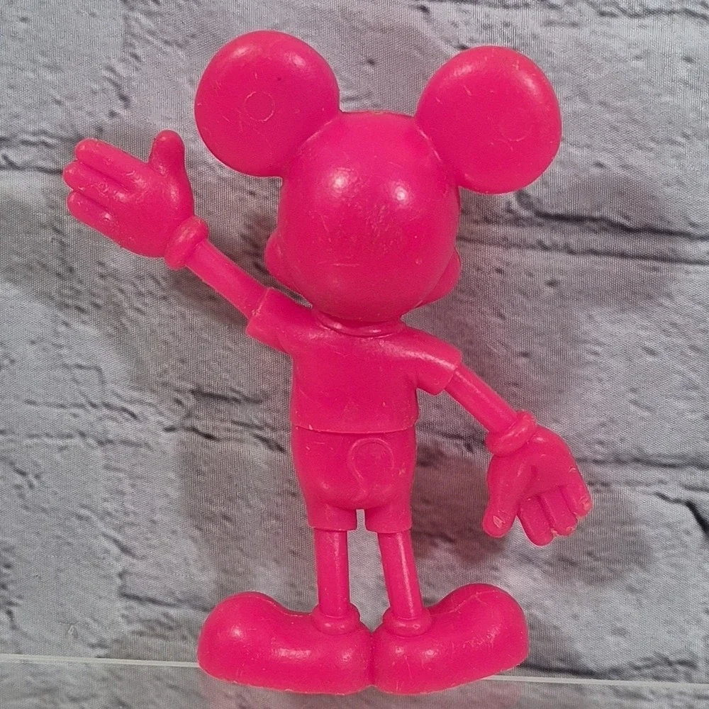 Vintage 70s Disney Figures Dopey Mickey Mouse Hard Plastic Toys By Louis Marx